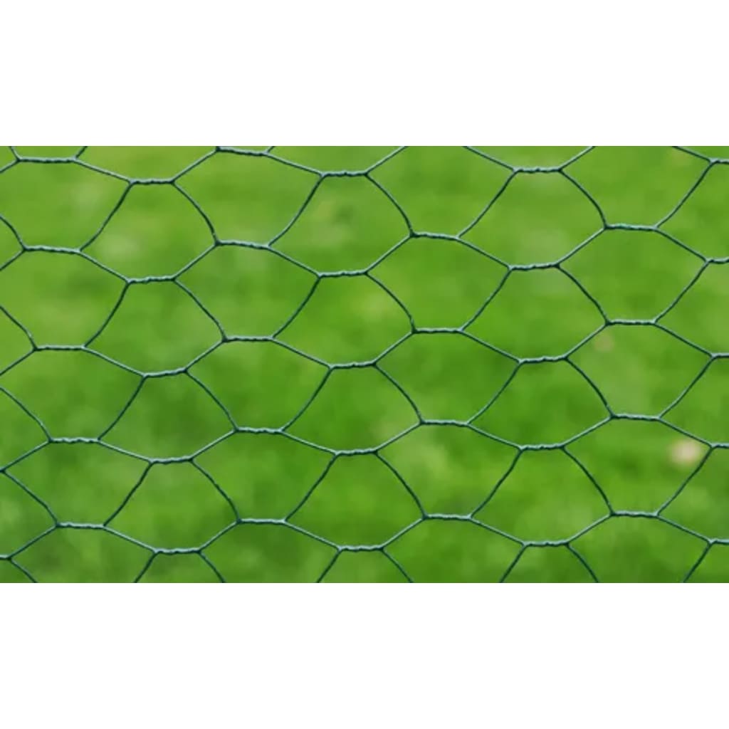 Vidaxl Poulet Fil 25x1 m avec revêtement en PVC vert