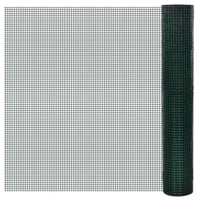 Vidaxl kippengaas 10x1 m gegalvaniseerd staal met pvc-coating groen