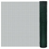 Vidaxl kippengaas 10x1 m gegalvaniseerd staal met pvc-coating groen