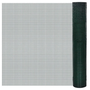 Vidaxl kippengaas 10x1 m gegalvaniseerd staal met pvc-coating groen