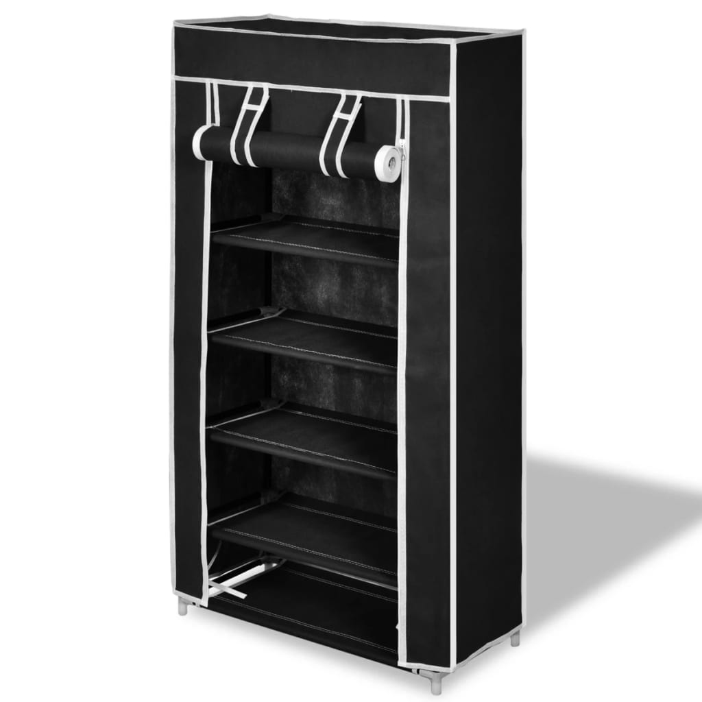 VidaXL shoe cabinet with cover 58x28x106 fabric black