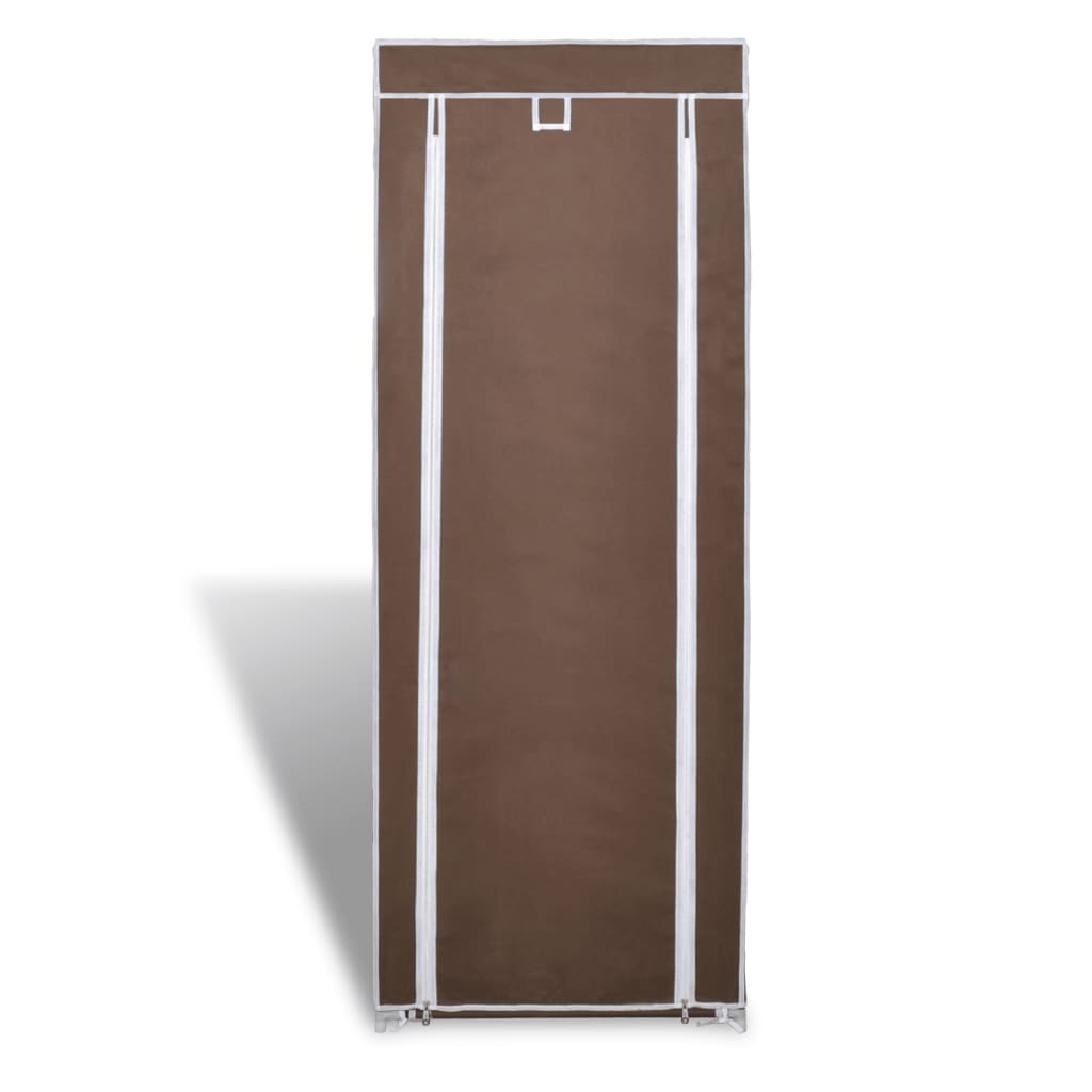 Vidaxl fabric shoe rack with cover 162 x 57 x 29 cm brown