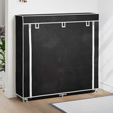 Vidaxl schoenenkast met hoes 115x28x110 stof zwart
