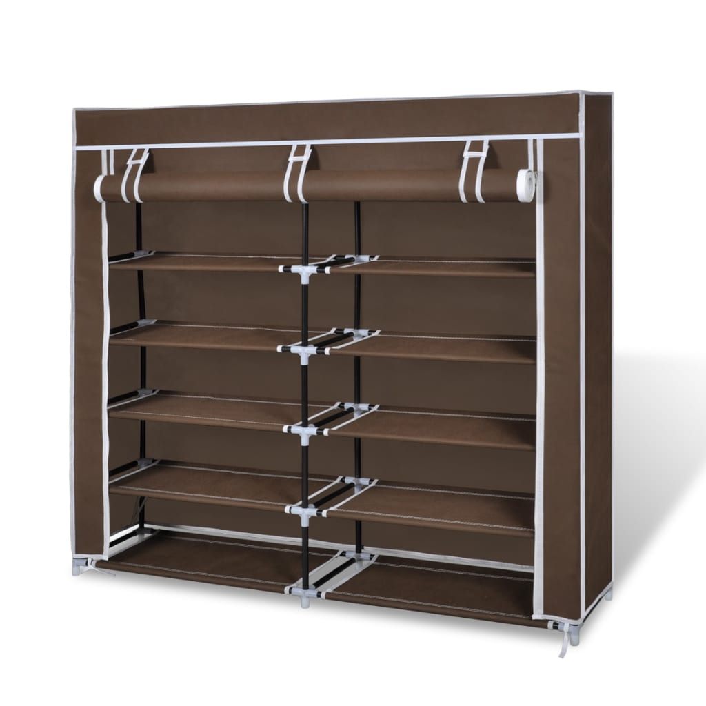 VidaXL shoe cabinet with cover 115x28x110 fabric brown