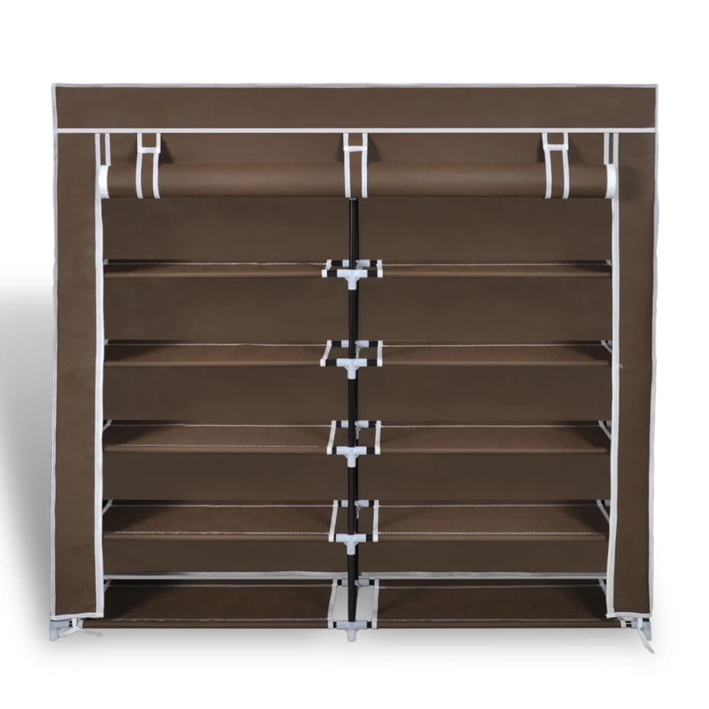 VidaXL shoe cabinet with cover 115x28x110 fabric brown