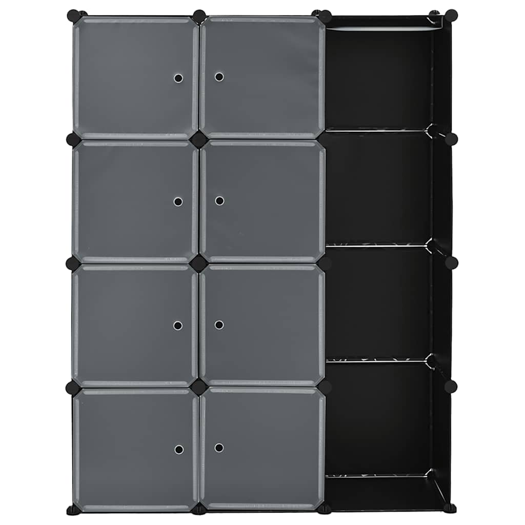 Vidaxl kast met 9 vakken modulair 109x36,5x143 cm zwart en wit