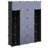 Vidaxl kast modulair met 14 vakken 37x146x180,5 cm zwart en wit