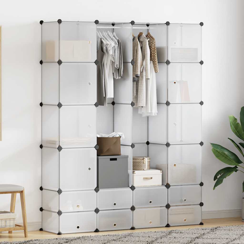 Vidaxl modulaire kast met 18 compartimenten wit 37 x 146 x 180,5 cm