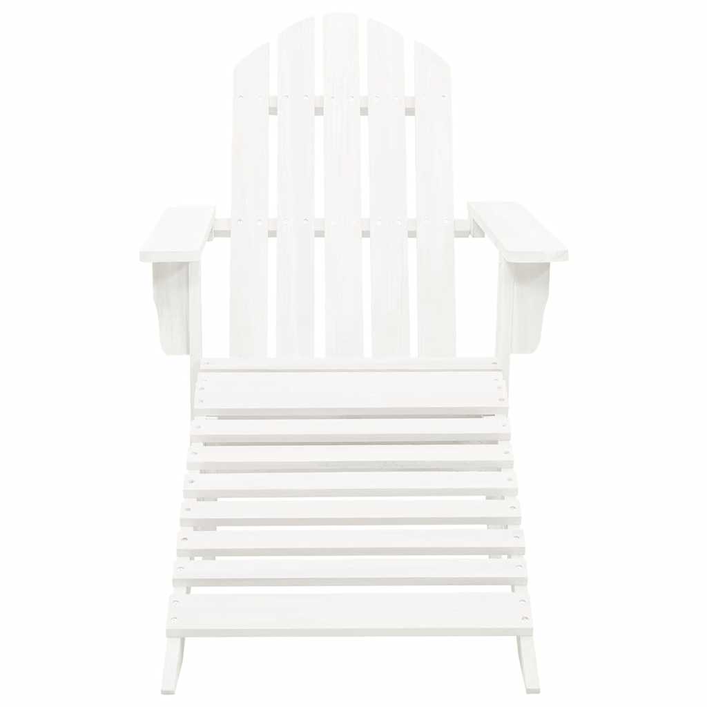 Vidaxl tuinstoel met hocker hout wit