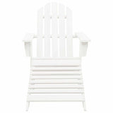 Vidaxl tuinstoel met hocker hout wit
