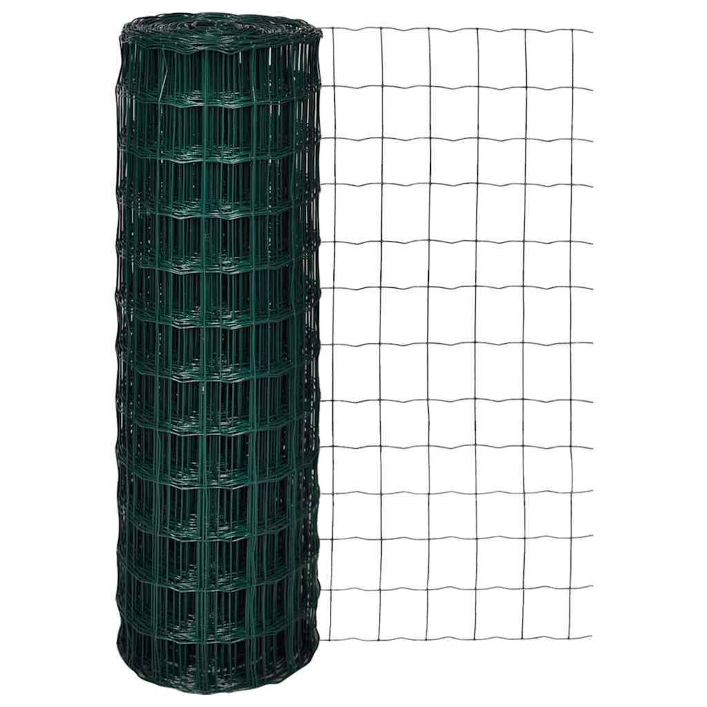 Vidaxl euro hek 25x1,2 m staal groen