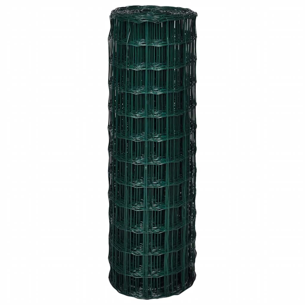 Vidaxl euro hek 25x1,2 m staal groen