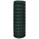 Vidaxl euro hek 25x0,8 m staal groen