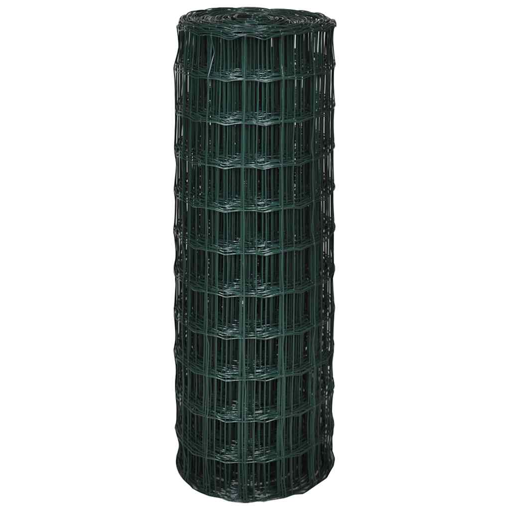 Vidaxl euro hek 25x1,2 m staal groen