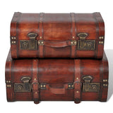 Vidaxl schatkisten 2 st vintage-stijl hout bruin
