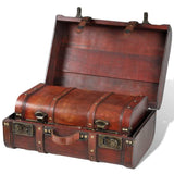 Vidaxl schatkisten 2 st vintage-stijl hout bruin