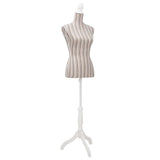 Vidaxl Estalage doll Torso woman cotton linen with stripes