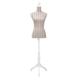 Vidaxl Estalage doll Torso woman cotton linen with stripes