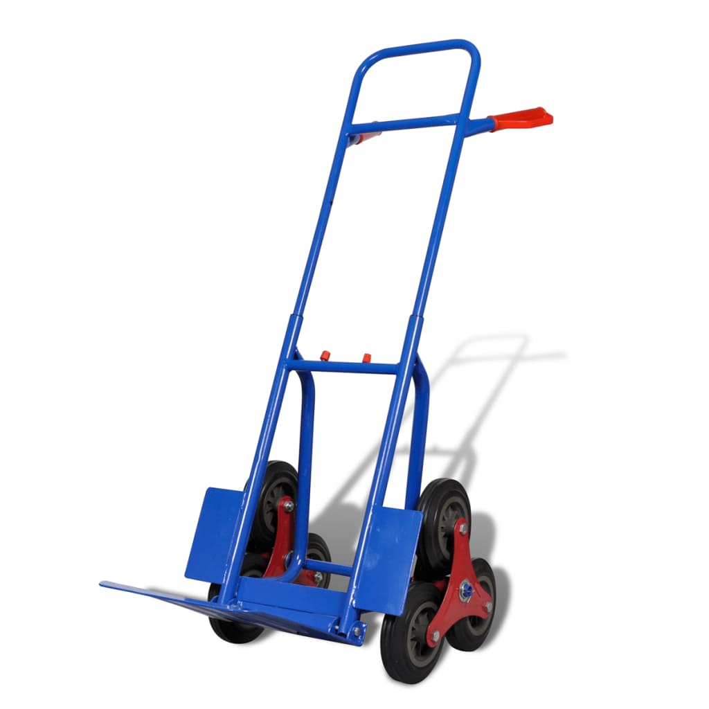 Vidaxl Hand Truck Składana z 6 kół niebiesko