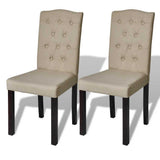 Vidaxl eetkamerstoelen 2 st stof camel