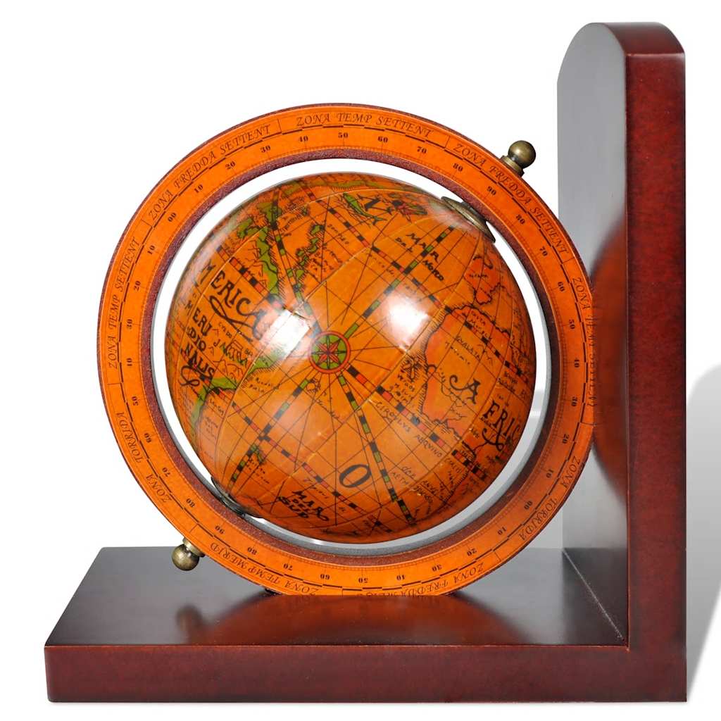 Vidaxl boekensteunen 2 st globe