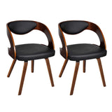 Vidaxl eetkamerstoelen 2 st kunstleer bruin