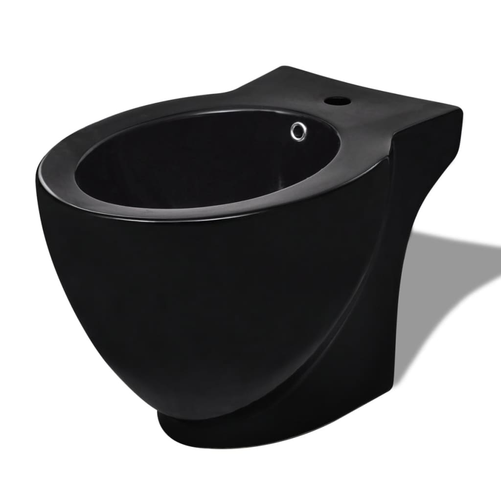 Vidaxl okrągły ceramiczny bidet (czarny)