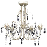 Vidaxl Crystal lampadario con design bianco elegante (5 lampade)