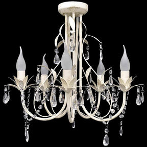Vidaxl kristallen kroonluchter met wit elegant design (5 lampen)
