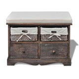 Vidaxl opbergbank 62x33x42 cm paulowniahout bruin