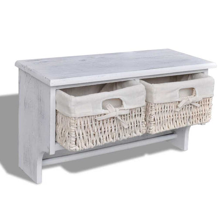 Vidaxl wandschap 60x23,5x33 cm paulowniahout wit