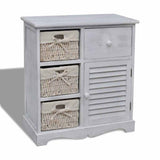 Vidaxl kast met links 3 weefmanden hout wit