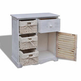 Vidaxl kast met links 3 weefmanden hout wit