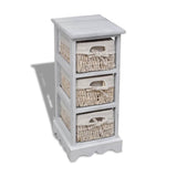 Vidaxl opbergkast met 3 weefmanden hout wit