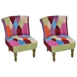 Vidaxl franse stoelen 2 st met patchwork ontwerp stof