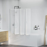 Vidaxl douche en badscherm 140 x 168 cm 7 panelen met handdoekrek