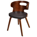 Vidaxl eetkamerstoelen 4 st gebogen hout en kunstleer bruin
