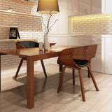 Vidaxl eetkamerstoelen 2 st gebogen hout en kunstleer bruin