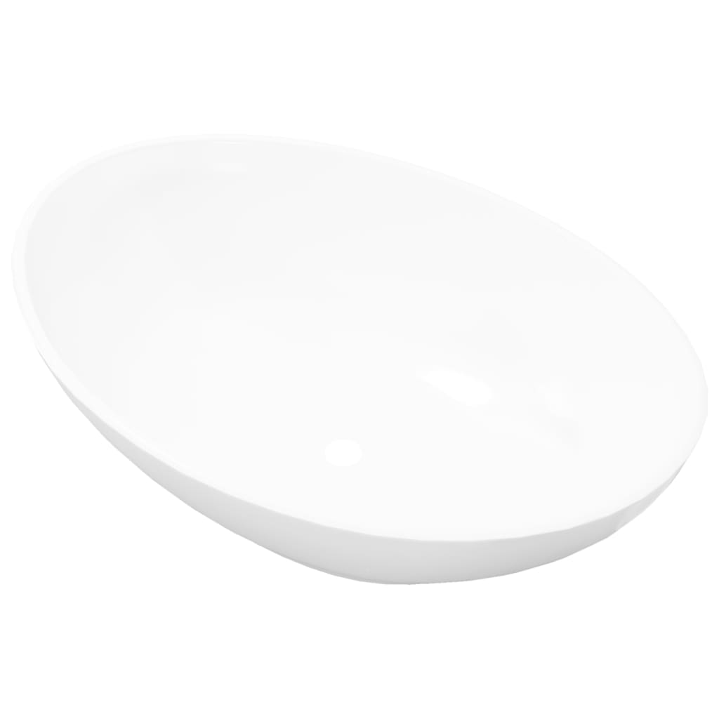 VidaXL Washbasin Oval 40x33 cm Ceramic White