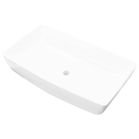 Vidaxl luxe keramische rechthoekige wasbak 71 x 39 cm (wit)