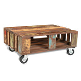 Vidaxl salontafel met 4 wielen gerecycled hout