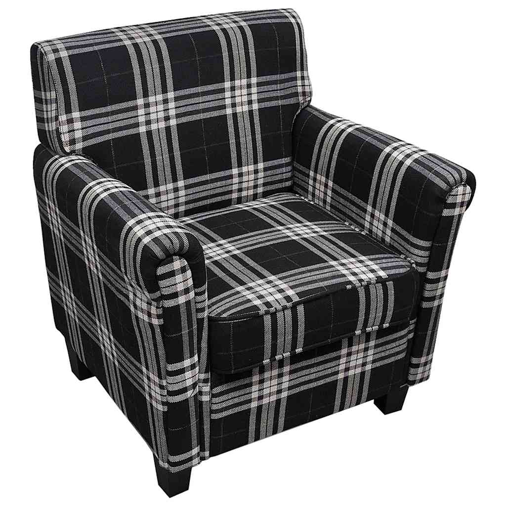 Vidaxl fauteuil met kussen stof zwart