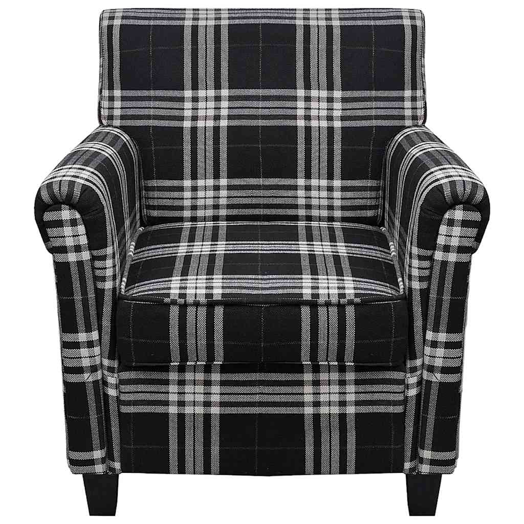 Vidaxl fauteuil met kussen stof zwart