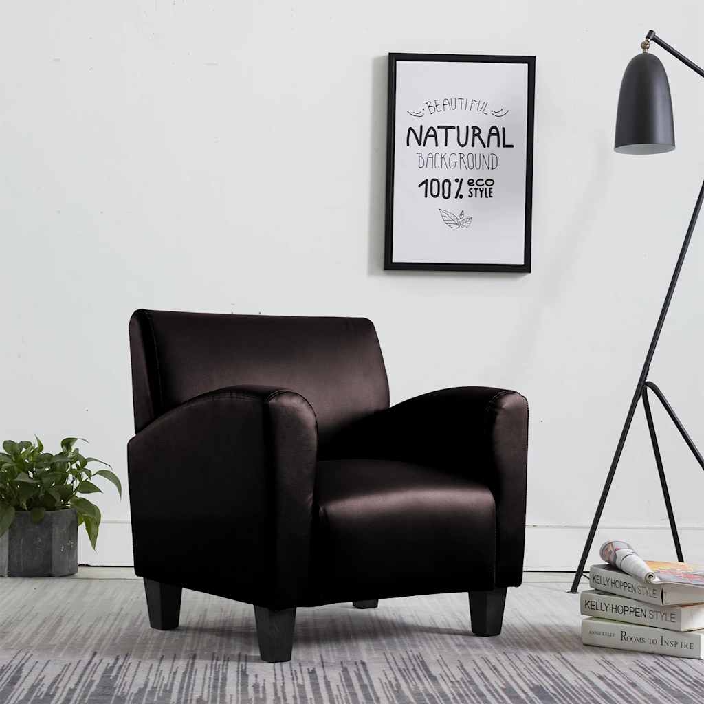 Vidaxl fauteuil kunstleer donkerbruin