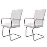 Vidaxl eetkamerstoelen 2 st kunstleer wit