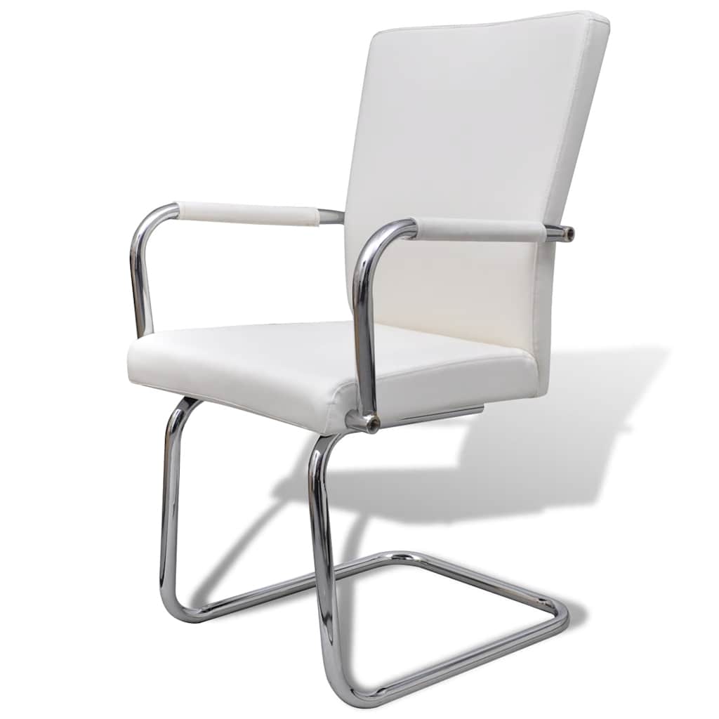 Vidaxl eetkamerstoelen 2 st kunstleer wit