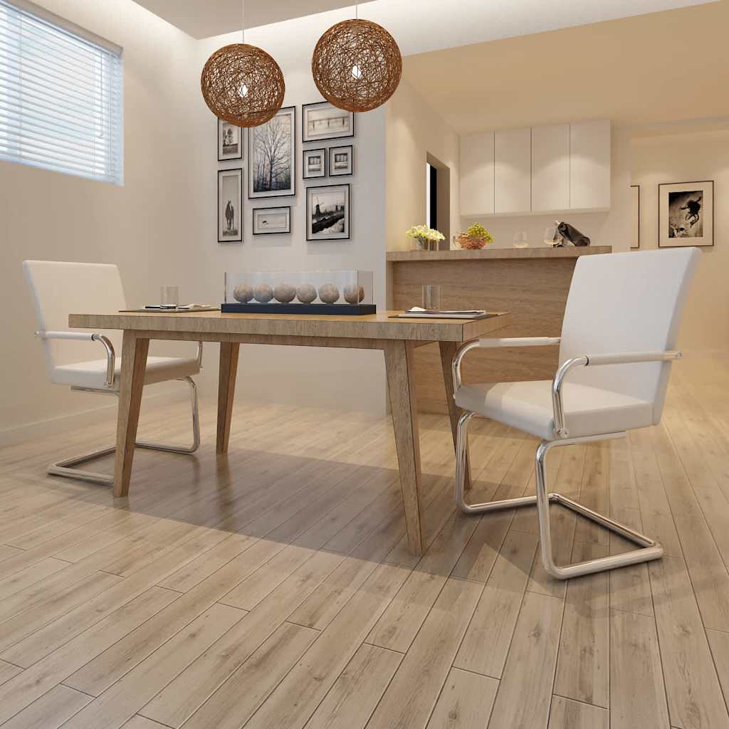 Vidaxl eetkamerstoelen 2 st kunstleer wit