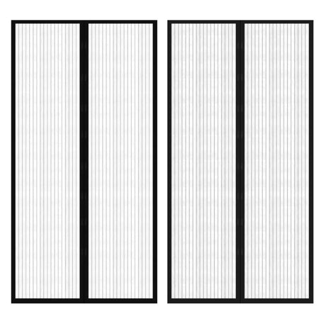 Vidaxl insectendeurgordijnen 2 st magnetisch 210x100 cm zwart