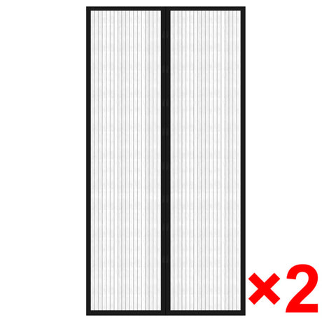 Vidaxl insectendeurgordijnen 2 st magnetisch 210x100 cm zwart