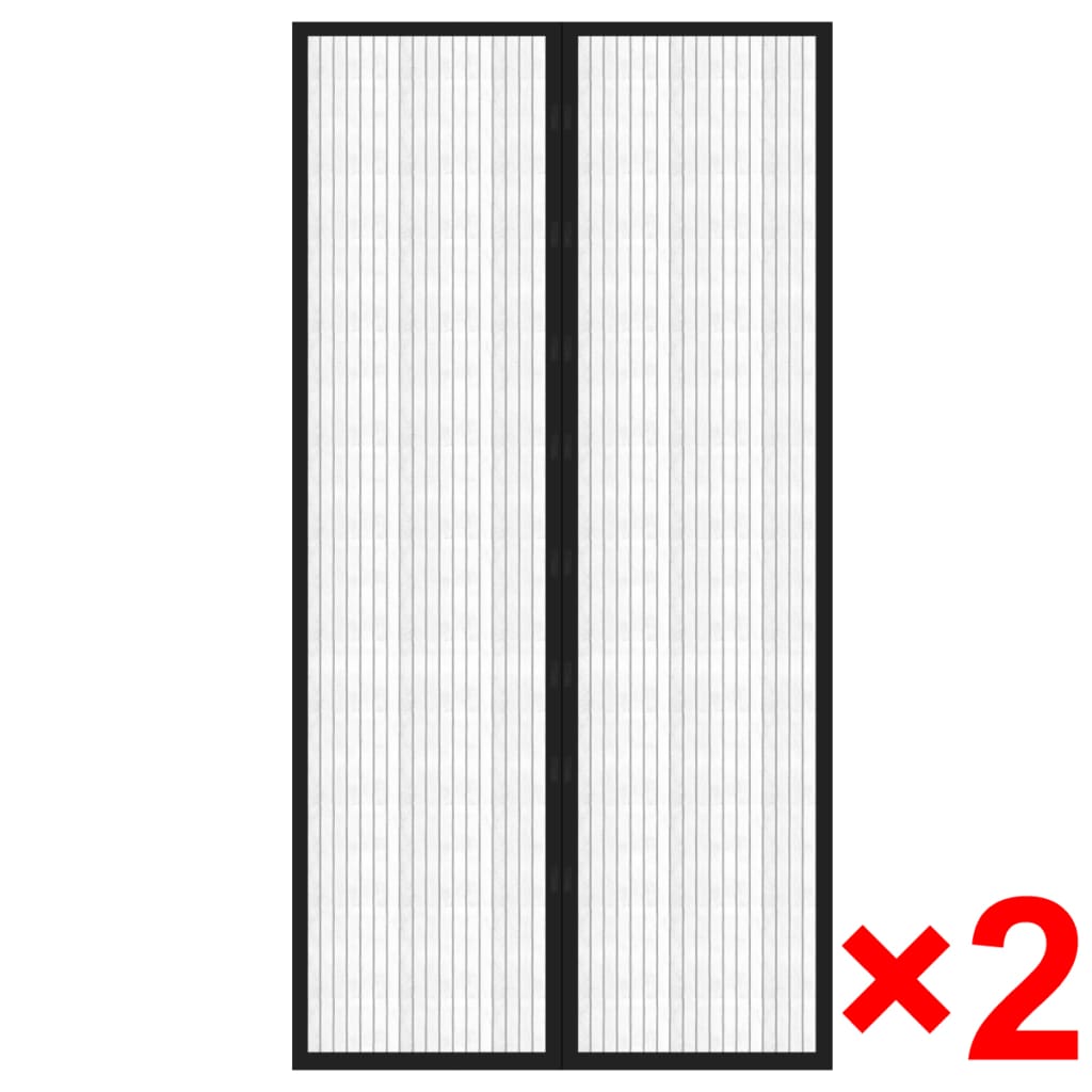 Vidaxl Insect door curtains 2 pcs Magnetic 210x100 cm Black